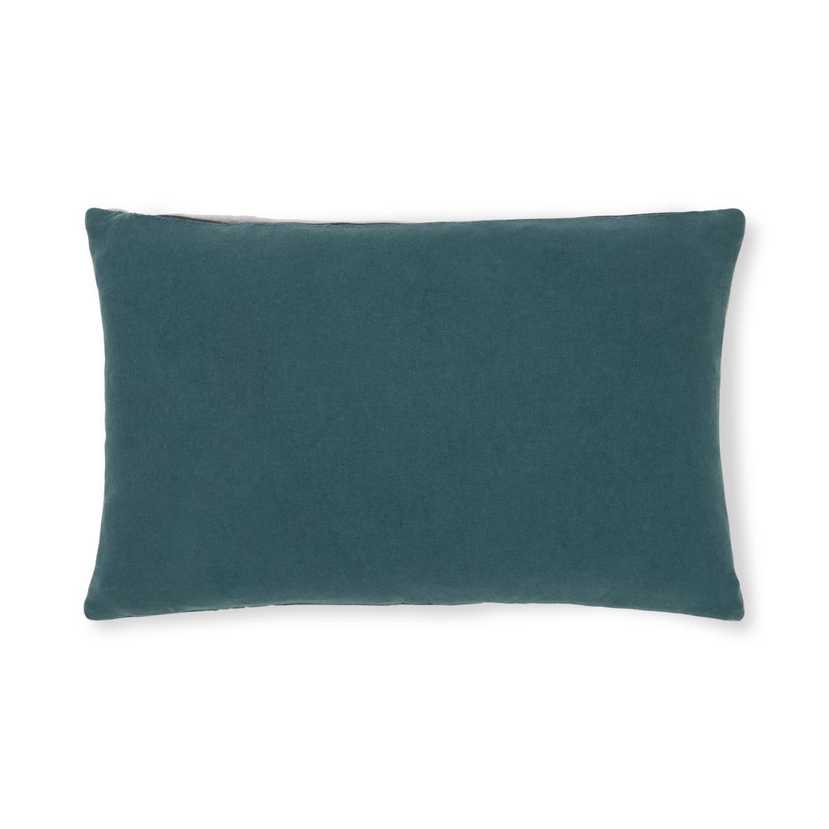 Balico Velvet Panelled Cushion, 30 x 50 cm, Teal – image 4