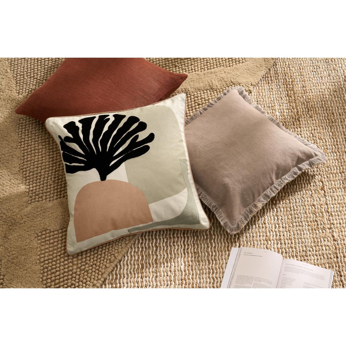 Onadowan Embroidered Printed Cushion, 50 x 50cm, Neutral – image 3