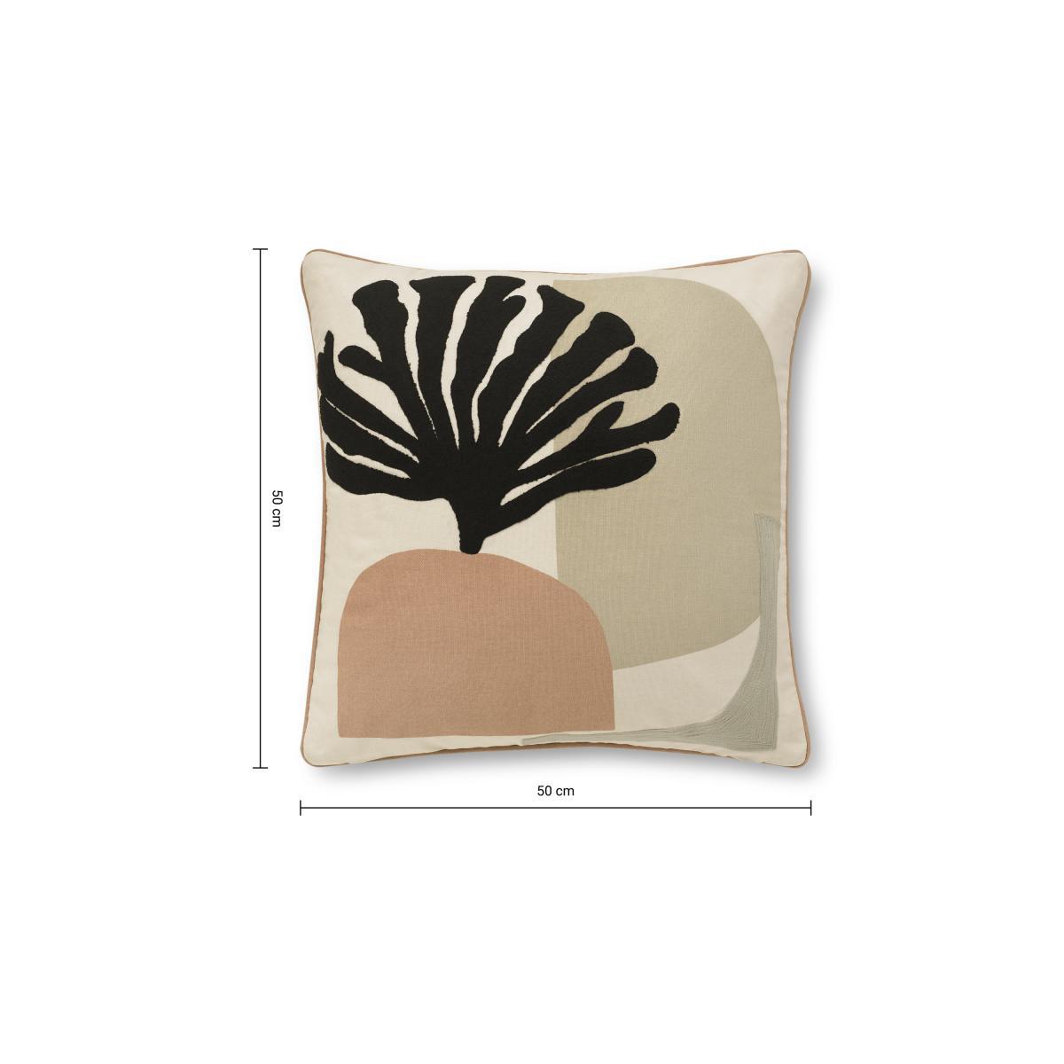 Onadowan Embroidered Printed Cushion, 50 x 50cm, Neutral – image 7