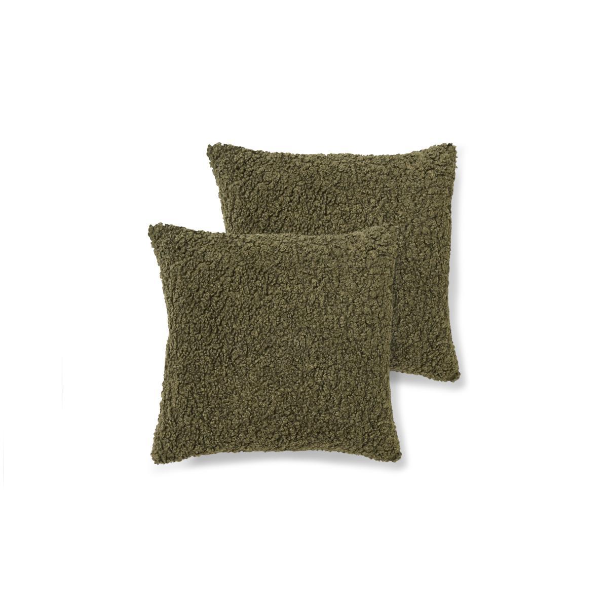 Mirny Set of 2 Boucle Cushions, 45 x 45cm, Moss Green – image 2