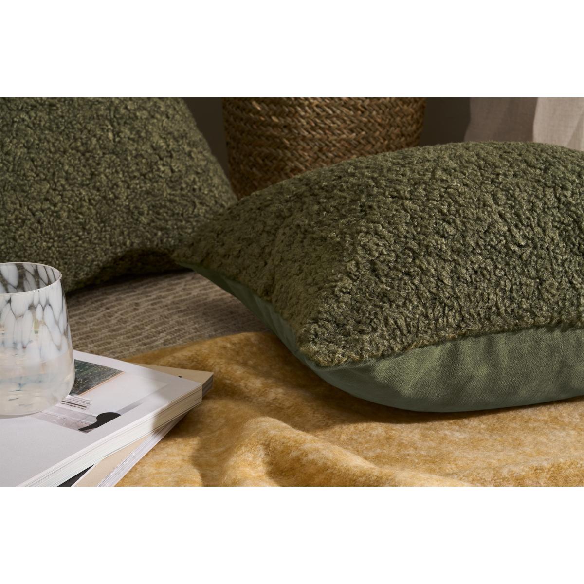 Mirny Set of 2 Boucle Cushions, 45 x 45cm, Moss Green – image 4