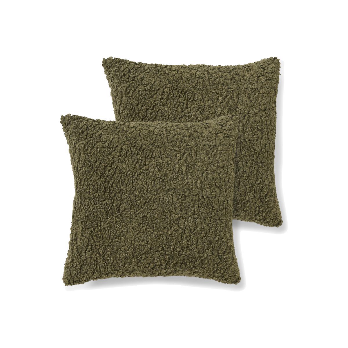 Mirny Set of 2 Boucle Cushions, 45 x 45cm, Moss Green – image 1