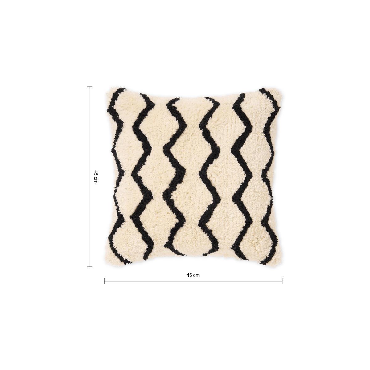 Dulip Berber-Style Cotton Cushion, 45 x 45cm, Natural & Black – image 7