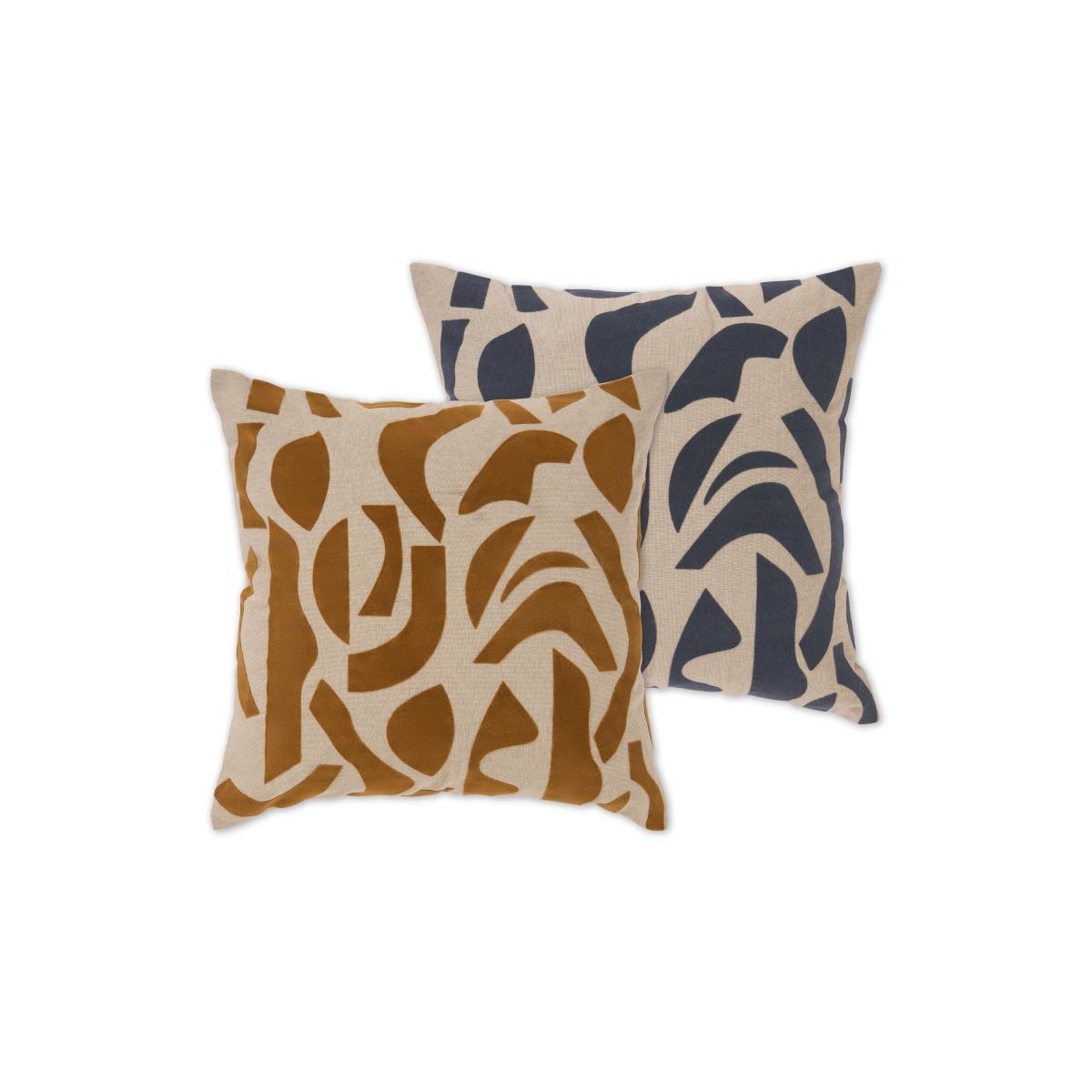 Lafant Set of 2 Flocked Cushions, 50 x 50cm, Multi – image 2