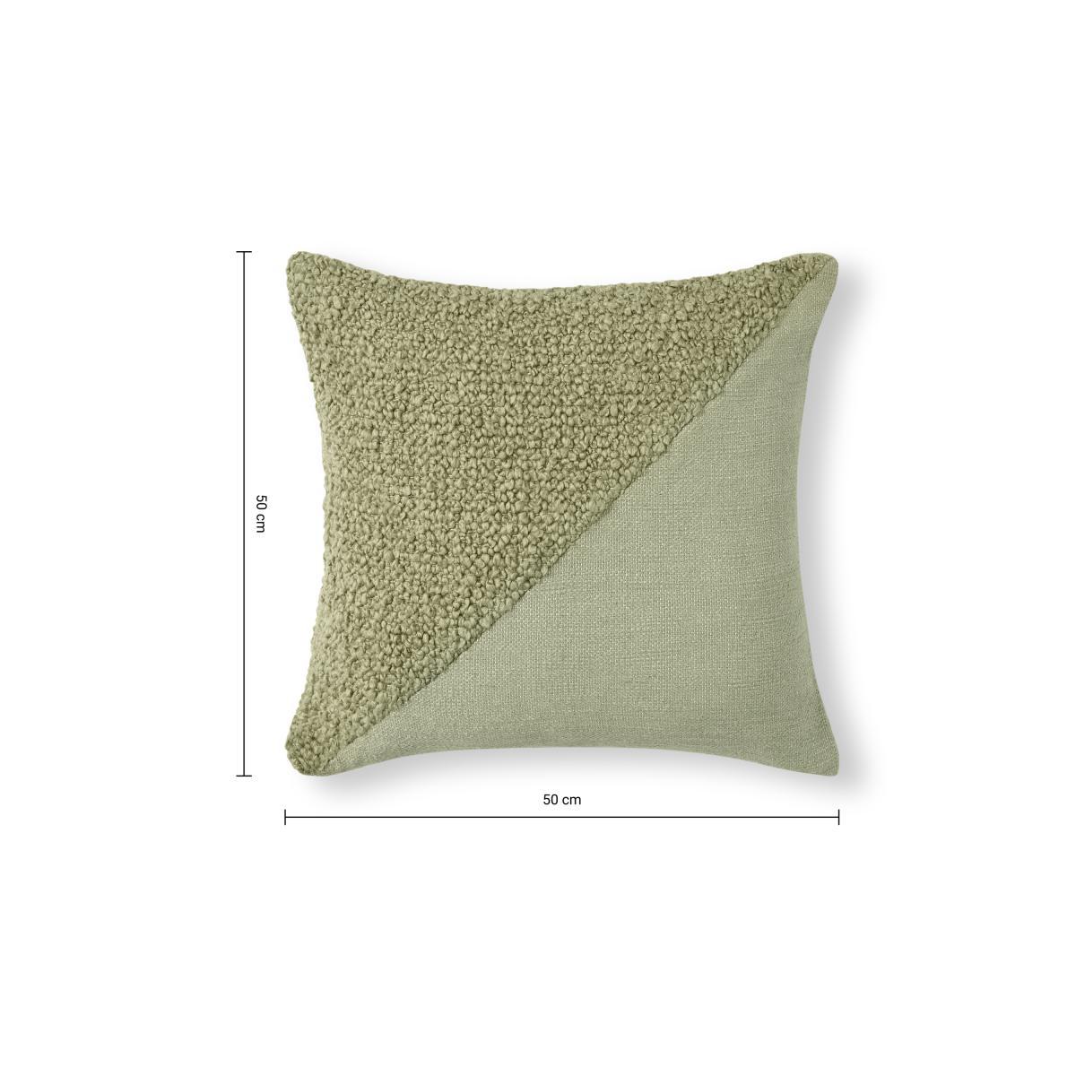 Opie Textured Cotton Cushion, 50 x 50cm, Green – image 7