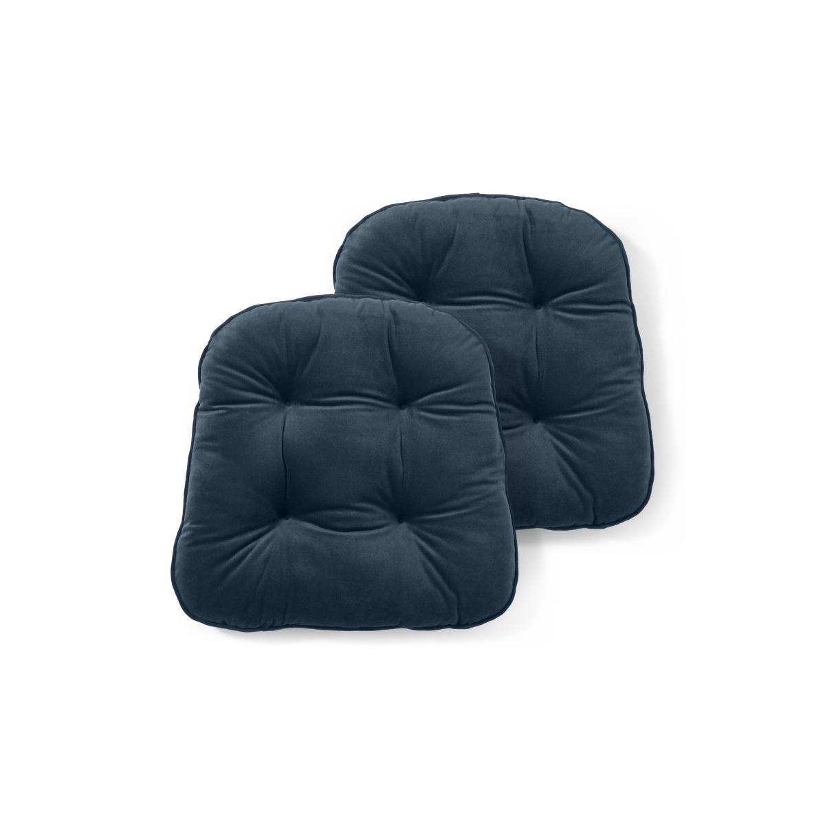 Julius Set of 2 Velvet Top Seat Pads, 40x40cm, Ink Blue – image 2
