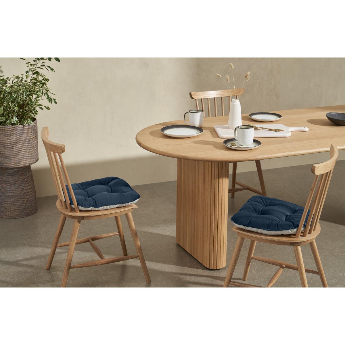 Julius Set of 2 Velvet Top Seat Pads, 40x40cm, Ink Blue – image 3