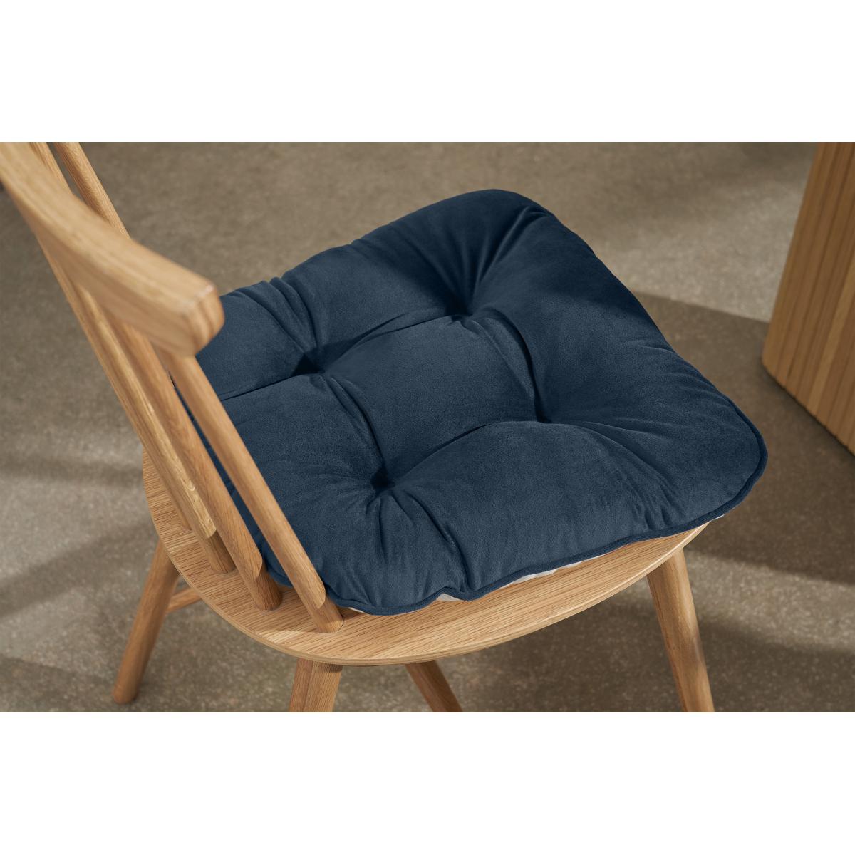 Julius Set of 2 Velvet Top Seat Pads, 40x40cm, Ink Blue – image 4