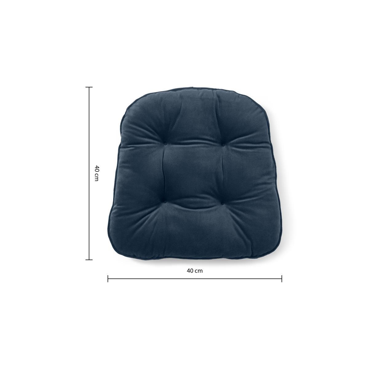 Julius Set of 2 Velvet Top Seat Pads, 40x40cm, Ink Blue – image 8