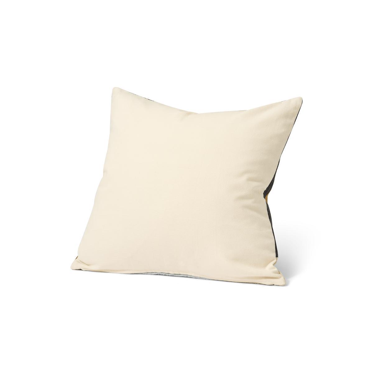Waltara Embroidered Cotton Cushion, 50 x 50 cm, Nude & Charcoal – image 5