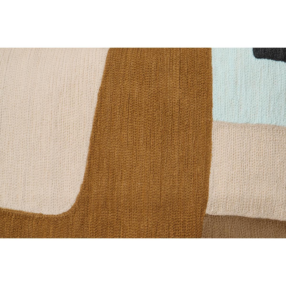 Waltara Embroidered Cotton Cushion, 50 x 50 cm, Nude & Charcoal – image 6