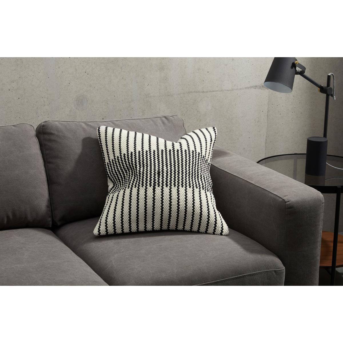 Caixa Woven Cushion, 45 x 45cm, Black & Off White – image 4