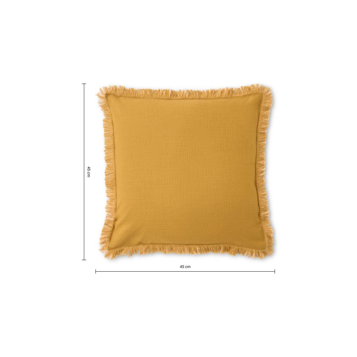 Sheedy Set of 2 Fringed Cushions, 45 x 45cm, Mustard & Plaster Pink – image 7