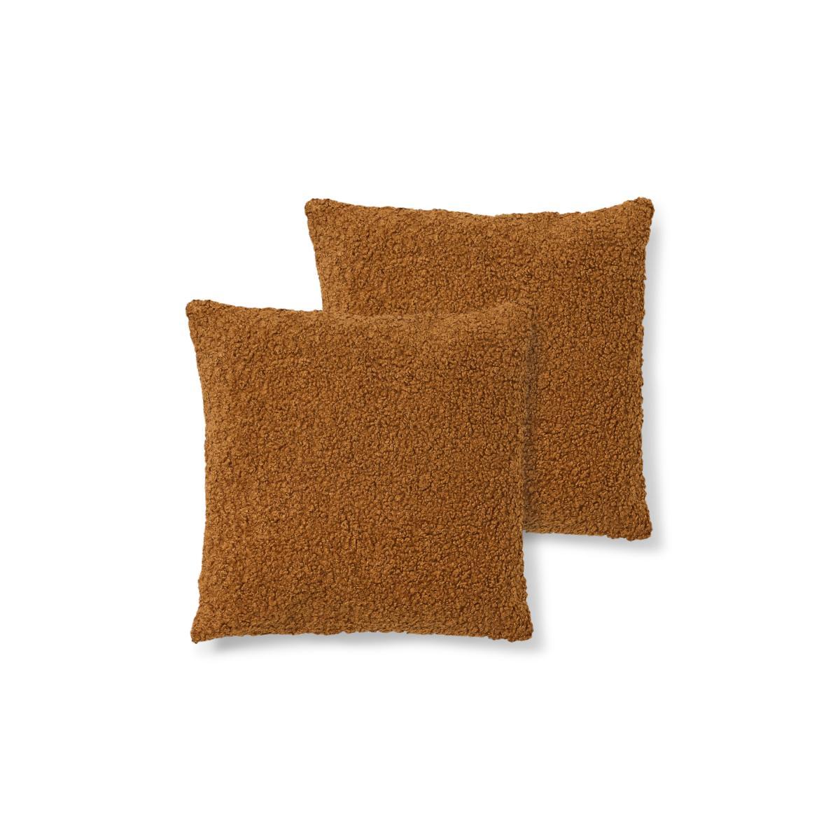 Mirny Set of 2 Boucle Cushions, 55 x 55cm, Terracotta – image 2