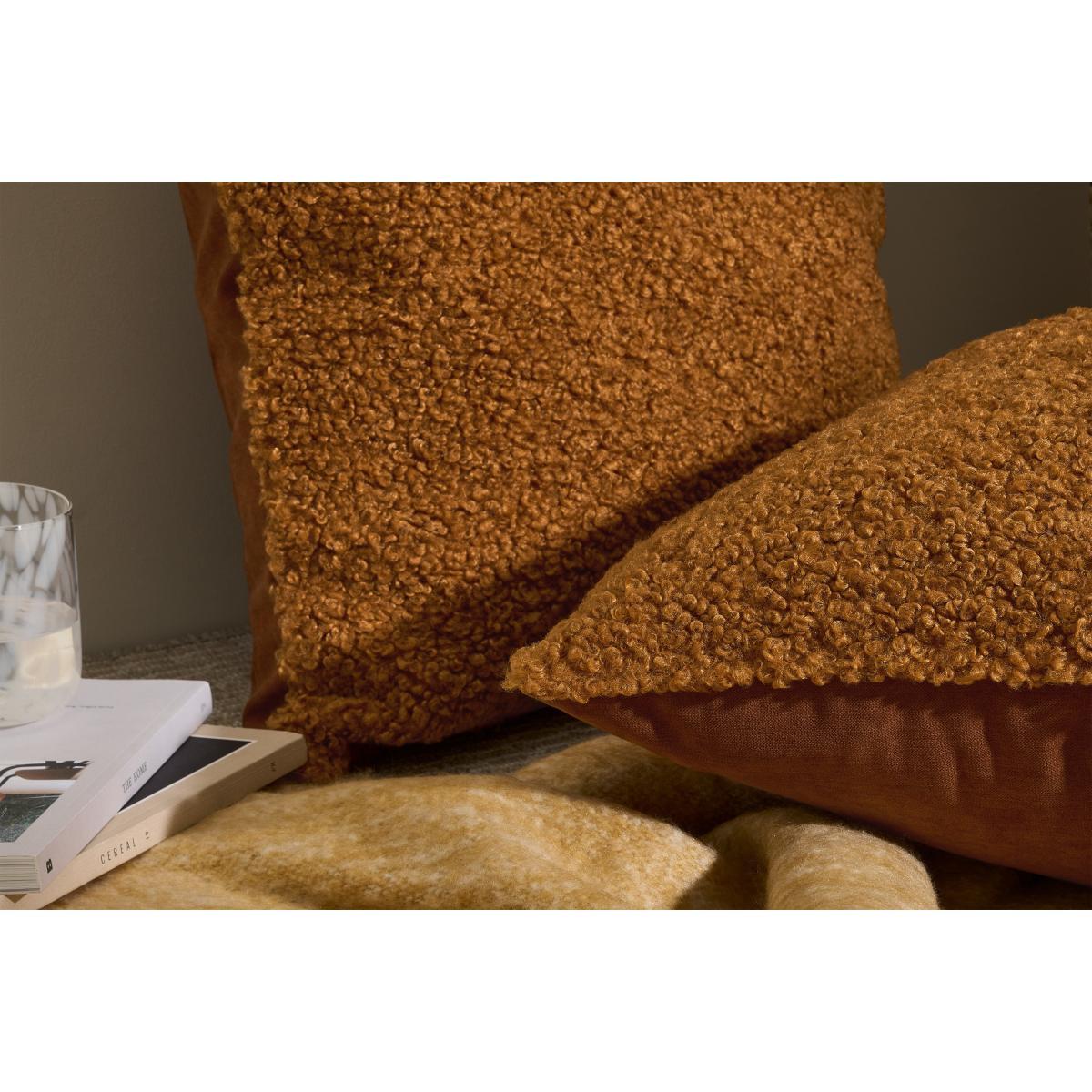 Mirny Set of 2 Boucle Cushions, 55 x 55cm, Terracotta – image 4