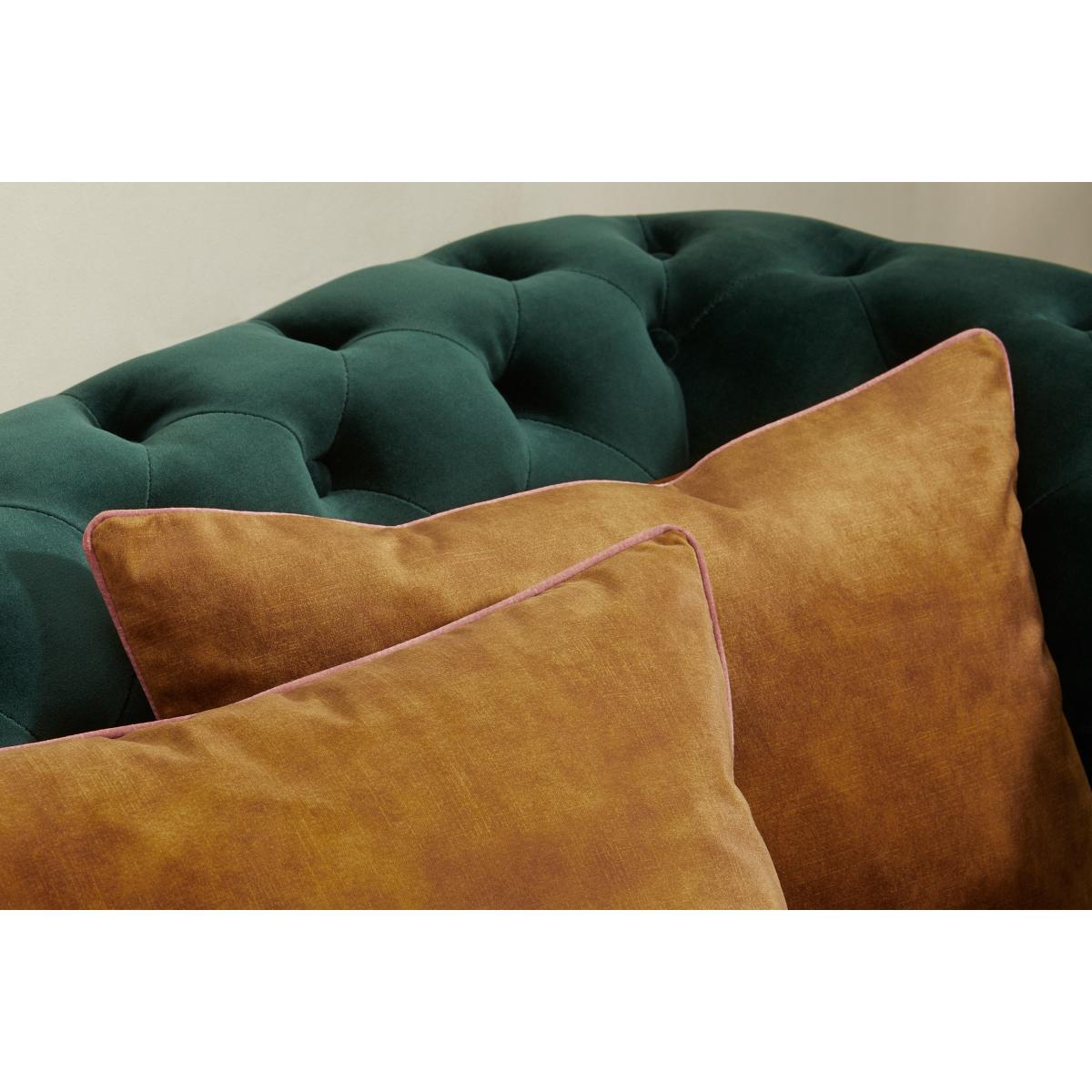 Castele Set of 2 Luxury Cushions, 35 x 50cm, Gold with Blush Pink Piping – image 4