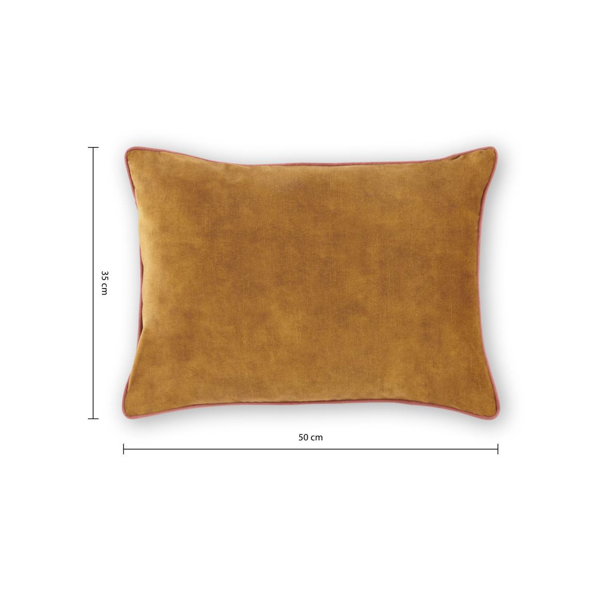 Castele Set of 2 Luxury Cushions, 35 x 50cm, Gold with Blush Pink Piping – image 7