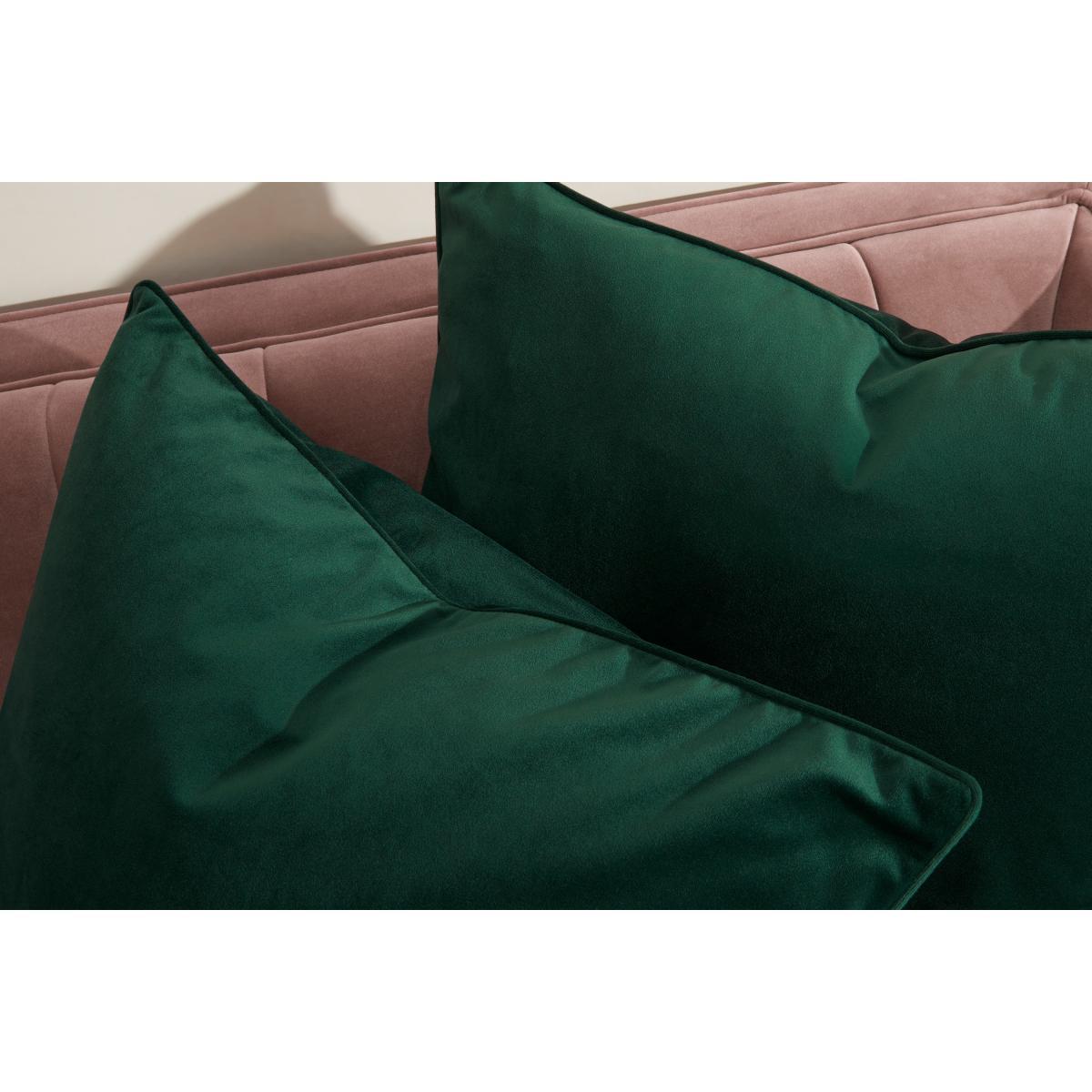 Julius Set of 2 Velvet Cushions, 59 x 59cm, Forest Green – image 4