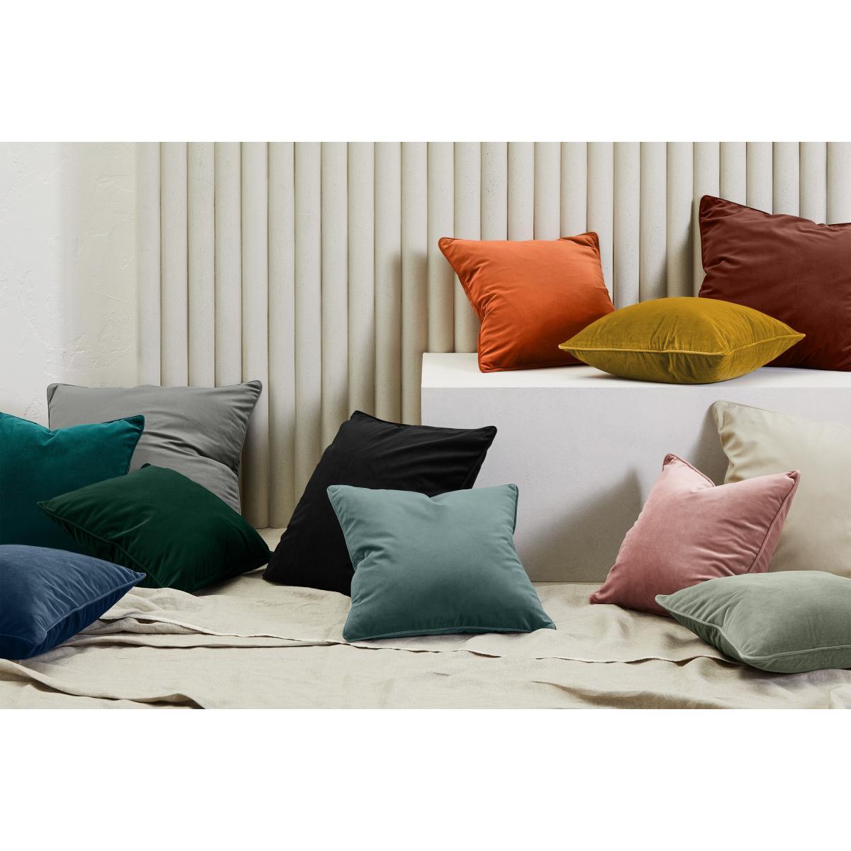 Julius Set of 2 Velvet Cushions, 59 x 59cm, Forest Green – image 6