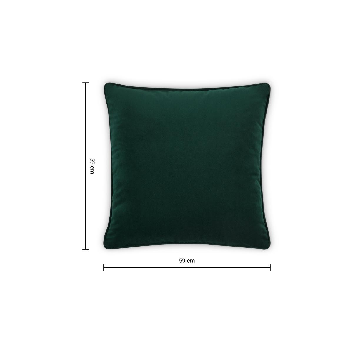 Julius Set of 2 Velvet Cushions, 59 x 59cm, Forest Green – image 7
