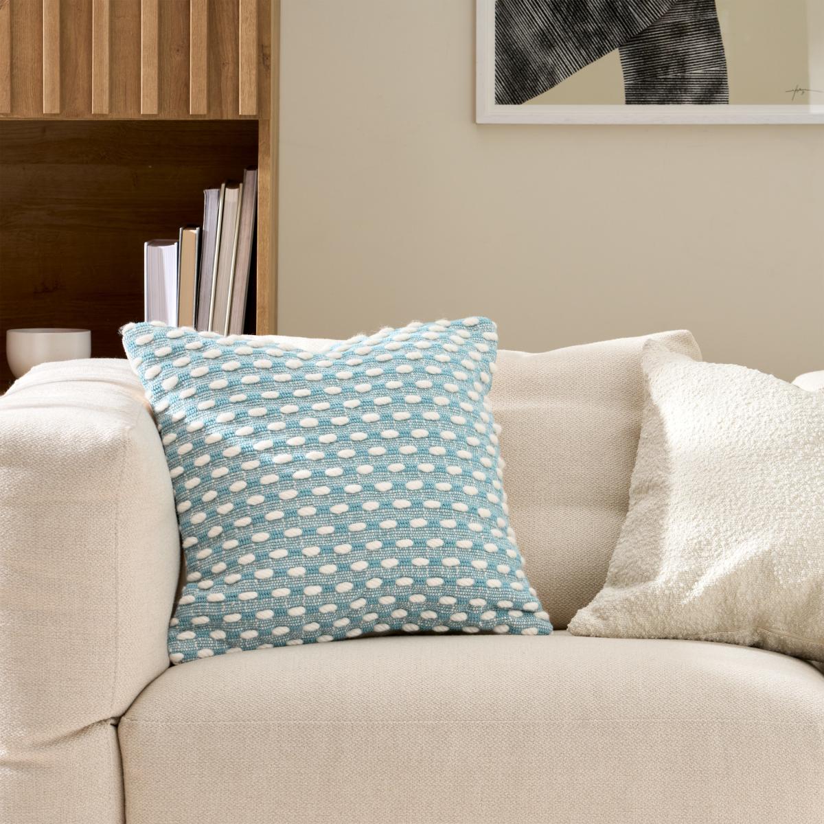 Mac Wool & Cotton Blend Cushion, 45 x 45 cm, Teal – image 2