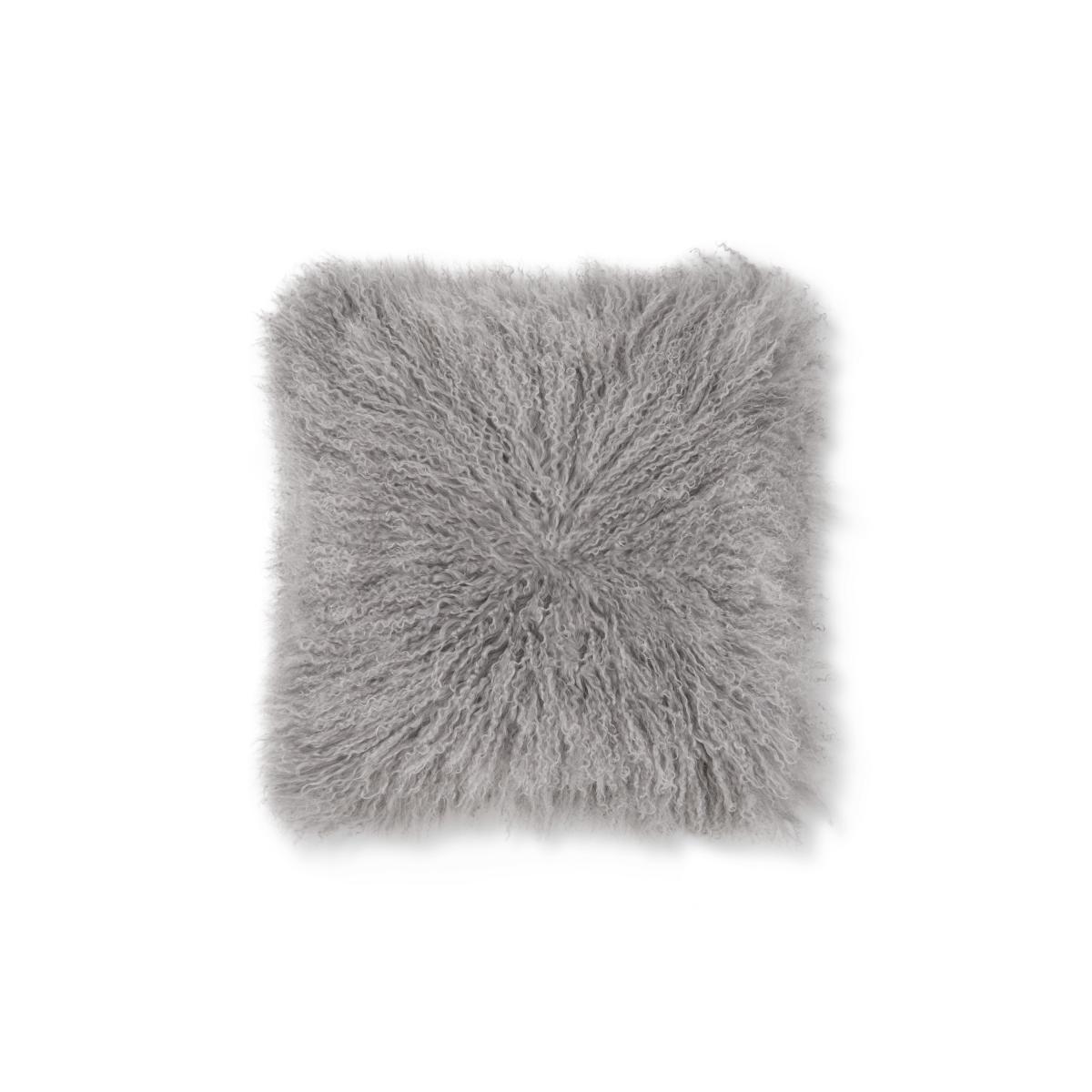 Haddie Mongolian Fur Cushion 45 x 45cm, Grey – image 3