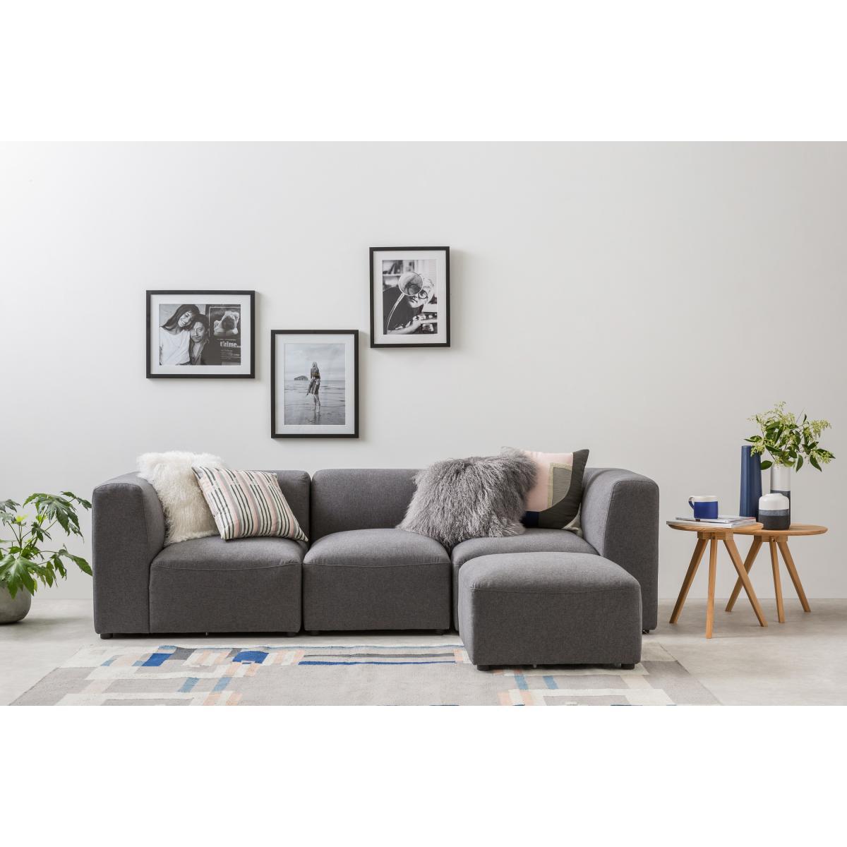 Haddie Mongolian Fur Cushion 45 x 45cm, Grey – image 4