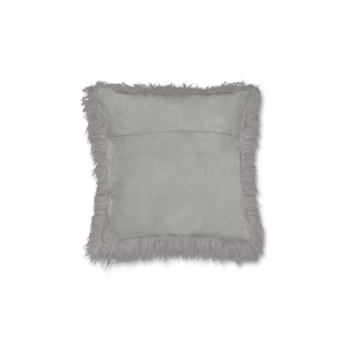 Haddie Mongolian Fur Cushion 45 x 45cm, Grey – image 6