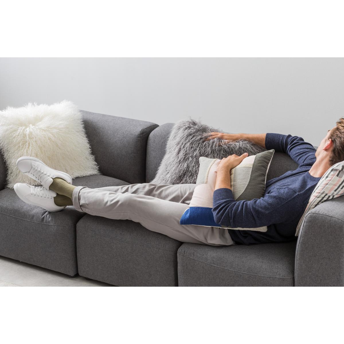 Haddie Mongolian Fur Cushion 45 x 45cm, Grey – image 7