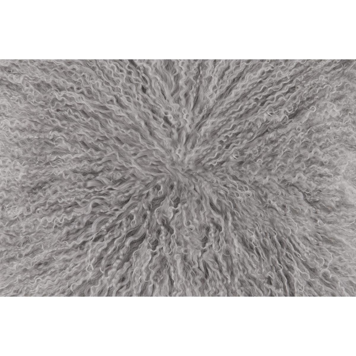 Haddie Mongolian Fur Cushion 45 x 45cm, Grey – image 8