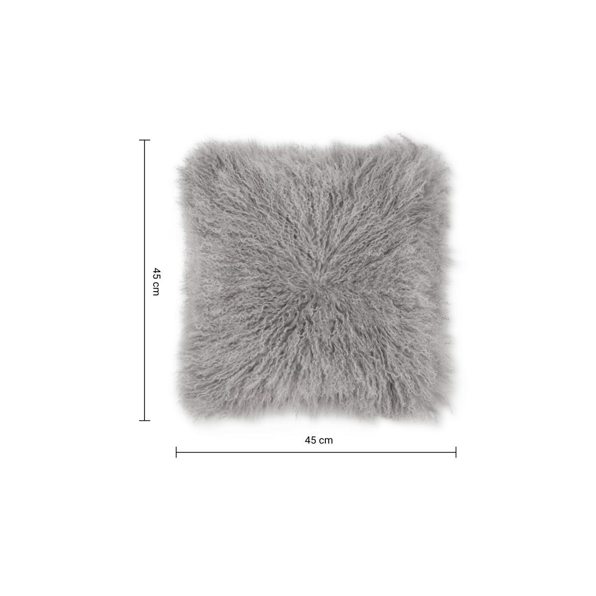 Haddie Mongolian Fur Cushion 45 x 45cm, Grey – image 9