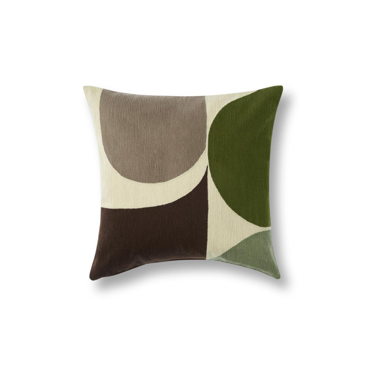 Zayyan Embroidered Cushion, 45 x 45cm, Green & Grey – image 2