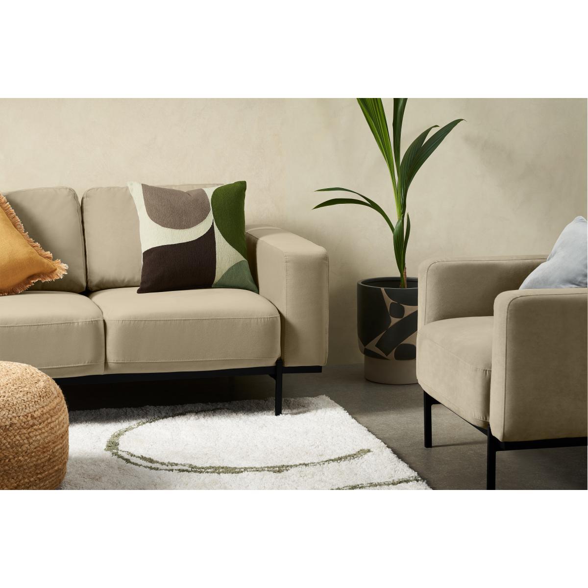 Zayyan Embroidered Cushion, 45 x 45cm, Green & Grey – image 3
