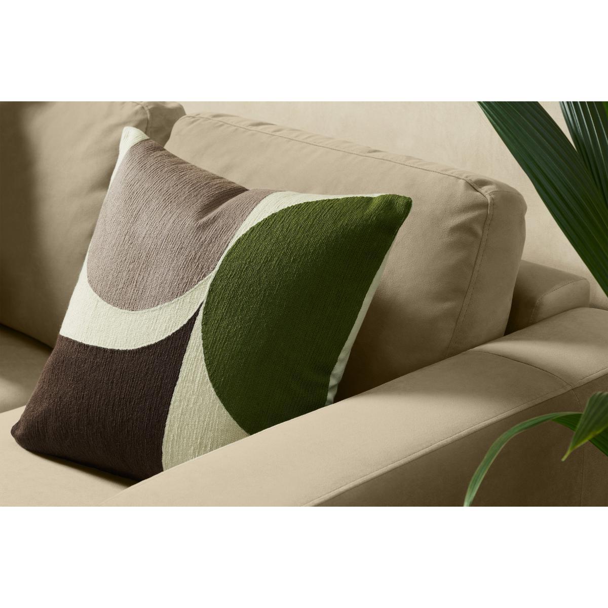Zayyan Embroidered Cushion, 45 x 45cm, Green & Grey – image 4