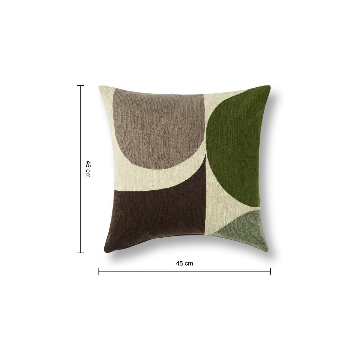 Zayyan Embroidered Cushion, 45 x 45cm, Green & Grey – image 7