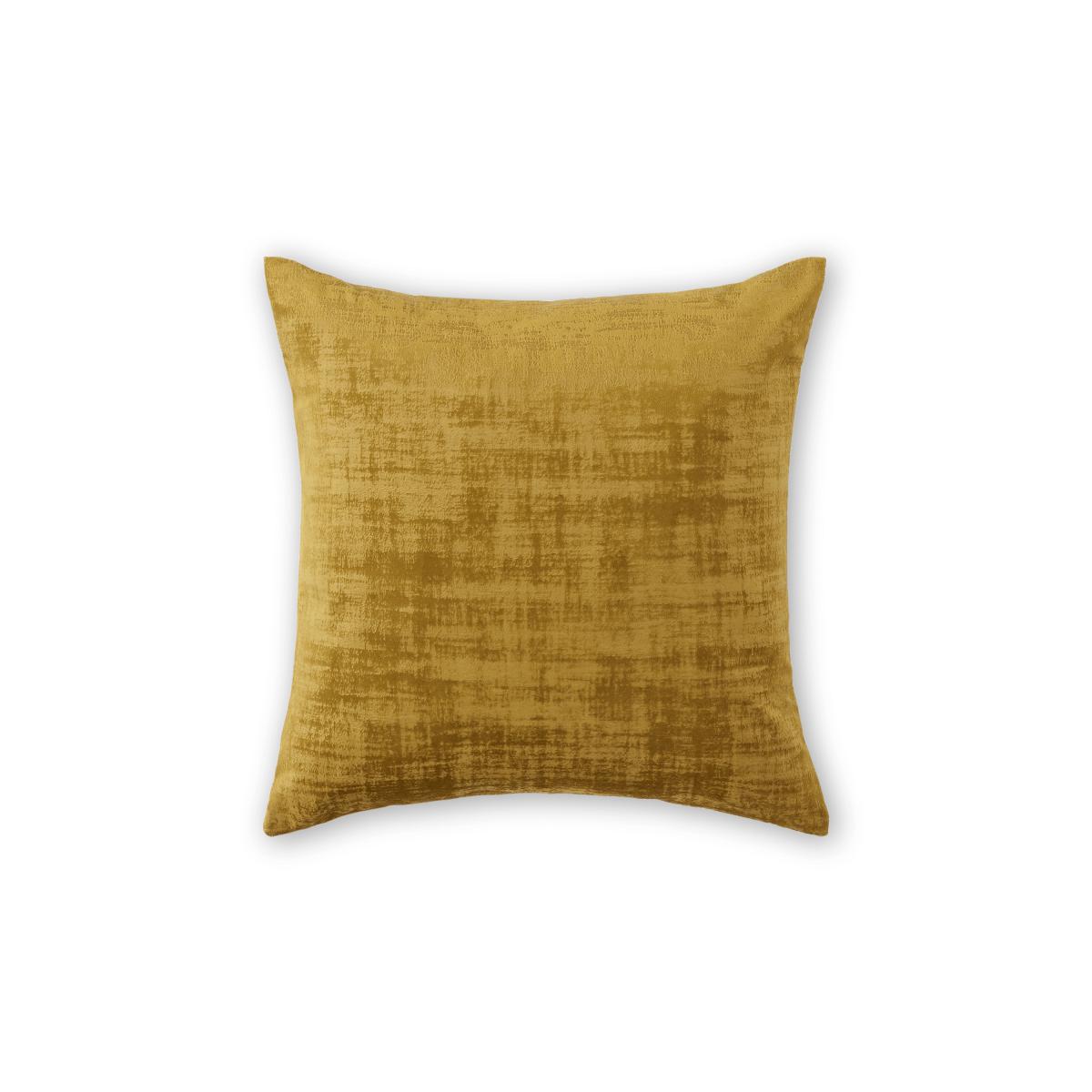 Tabitha Set of 2 Distressed Velvet Cushions, 45 x 45cm, Dark Saffron Yellow – image 3