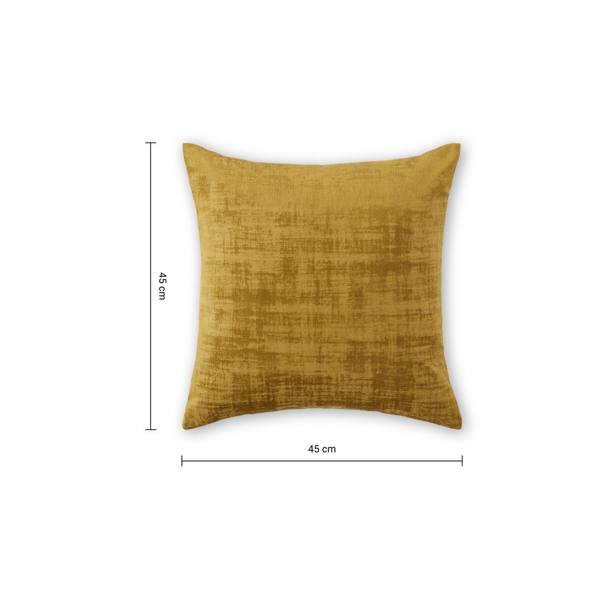 Tabitha Set of 2 Distressed Velvet Cushions, 45 x 45cm, Dark Saffron Yellow – image 9