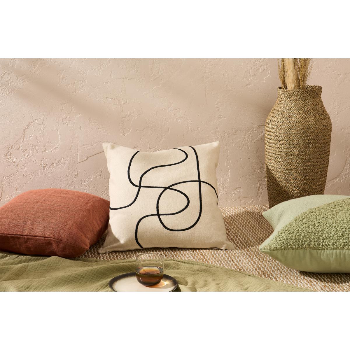 Elysian Cotton Cushion, 50 x 50cm, Off-white – image 3