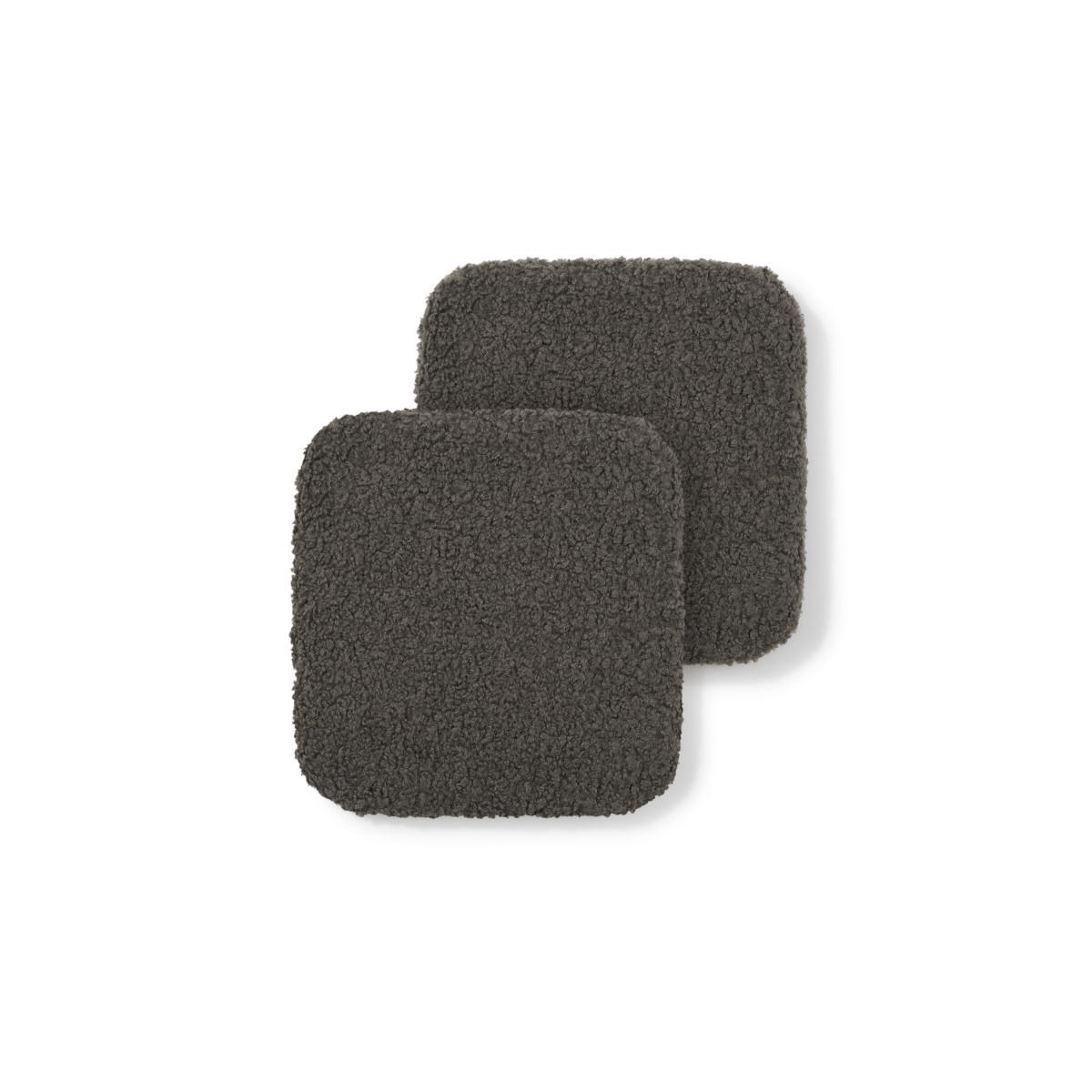 Mirny Set of 2 Boucle Seat Pads, 40 x 40 cm, Charcoal Grey – image 2