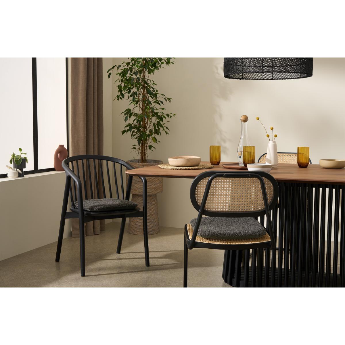 Mirny Set of 2 Boucle Seat Pads, 40 x 40 cm, Charcoal Grey – image 3
