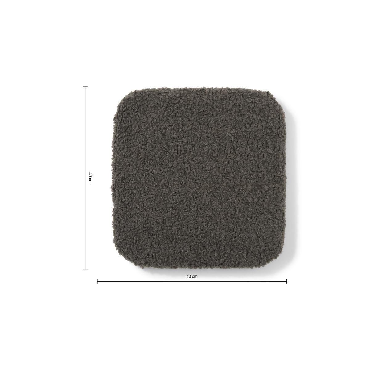 Mirny Set of 2 Boucle Seat Pads, 40 x 40 cm, Charcoal Grey – image 7