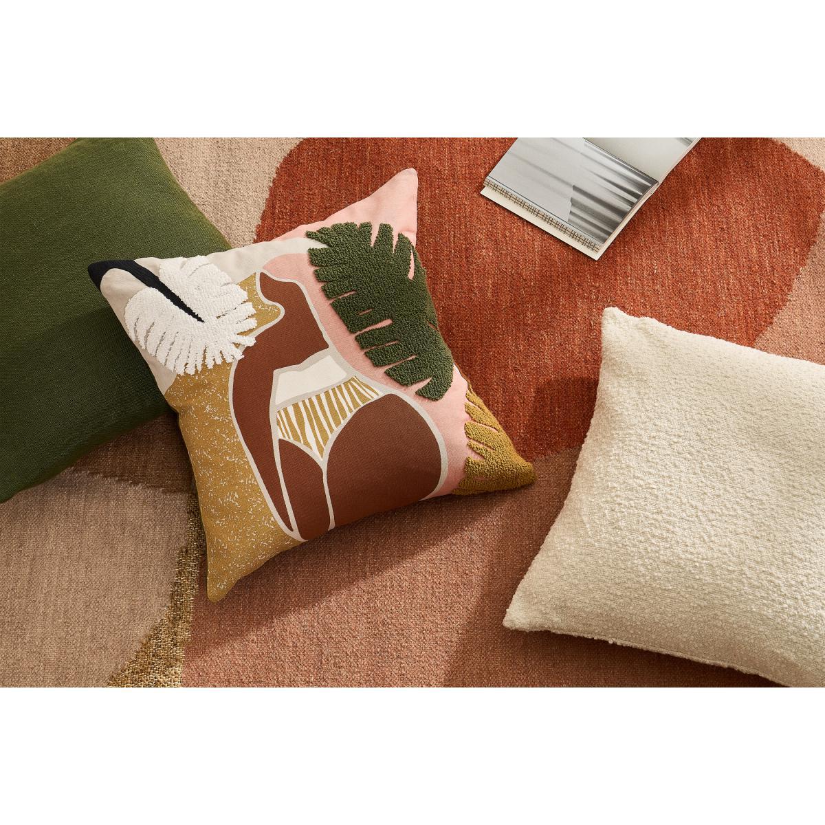 Zonje Embroidered Cushion, 45 x 45cm, Terracotta – image 3