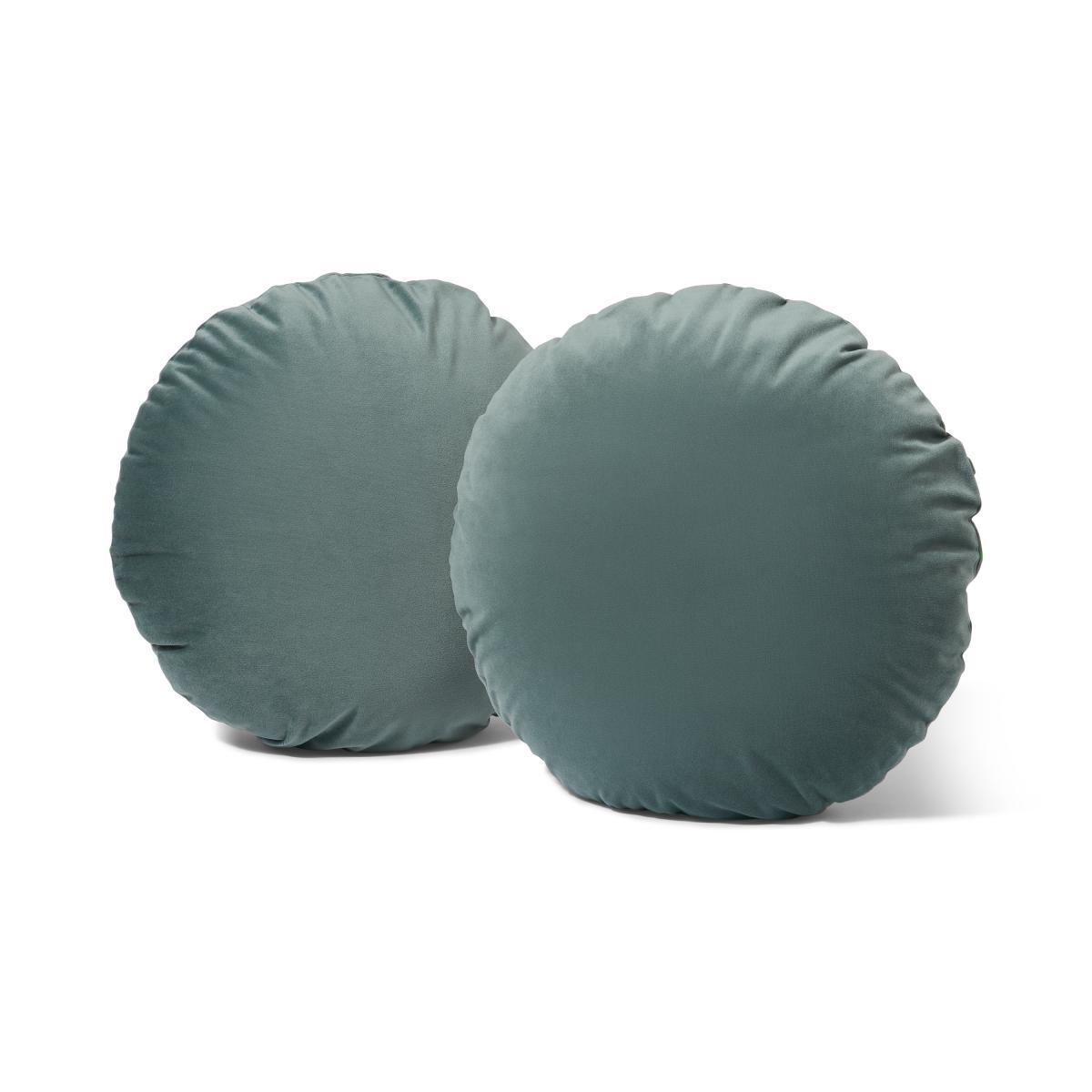 Julius Set of 2 Round Cushions, 45cm, Blue Slate – image 2