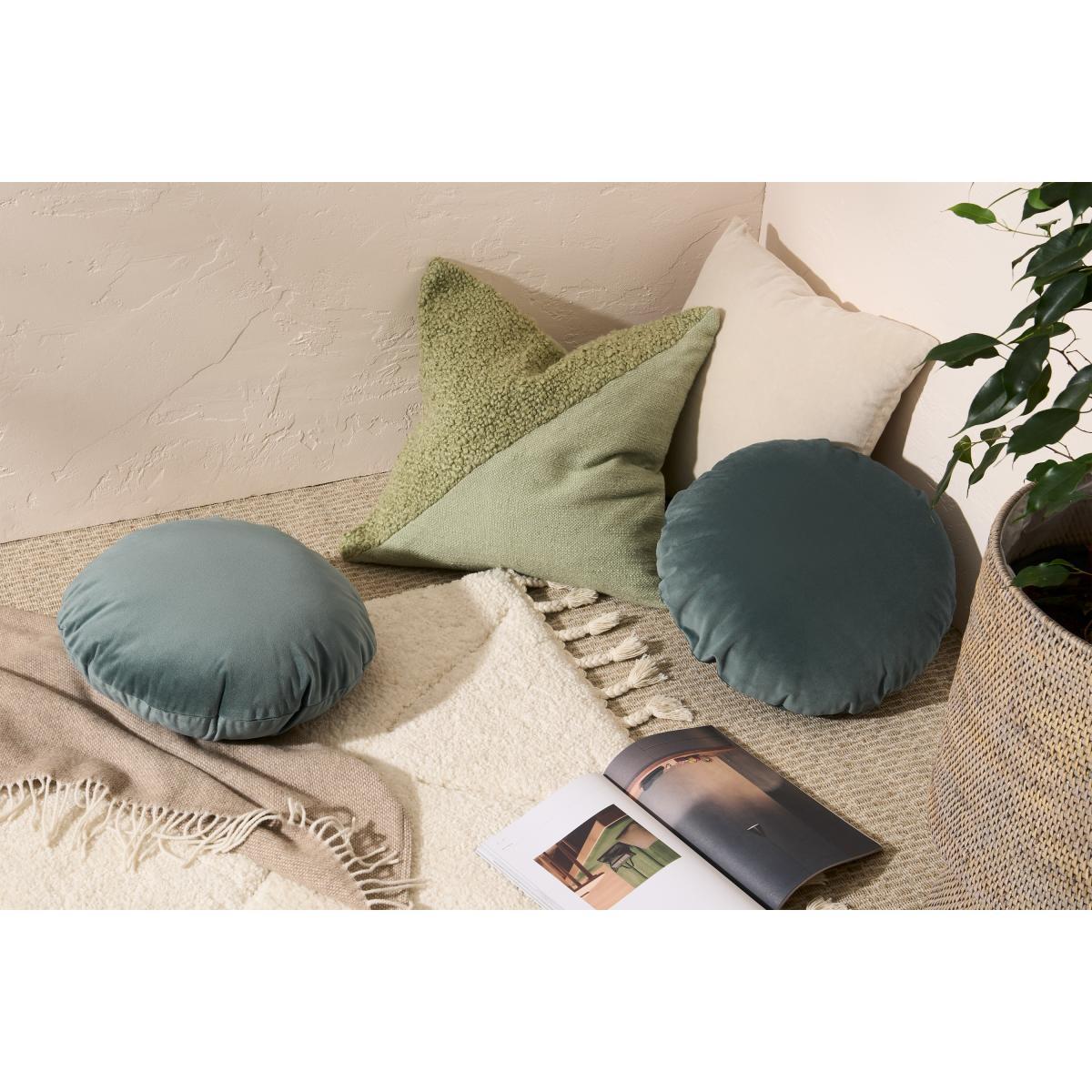 Julius Set of 2 Round Cushions, 45cm, Blue Slate – image 3
