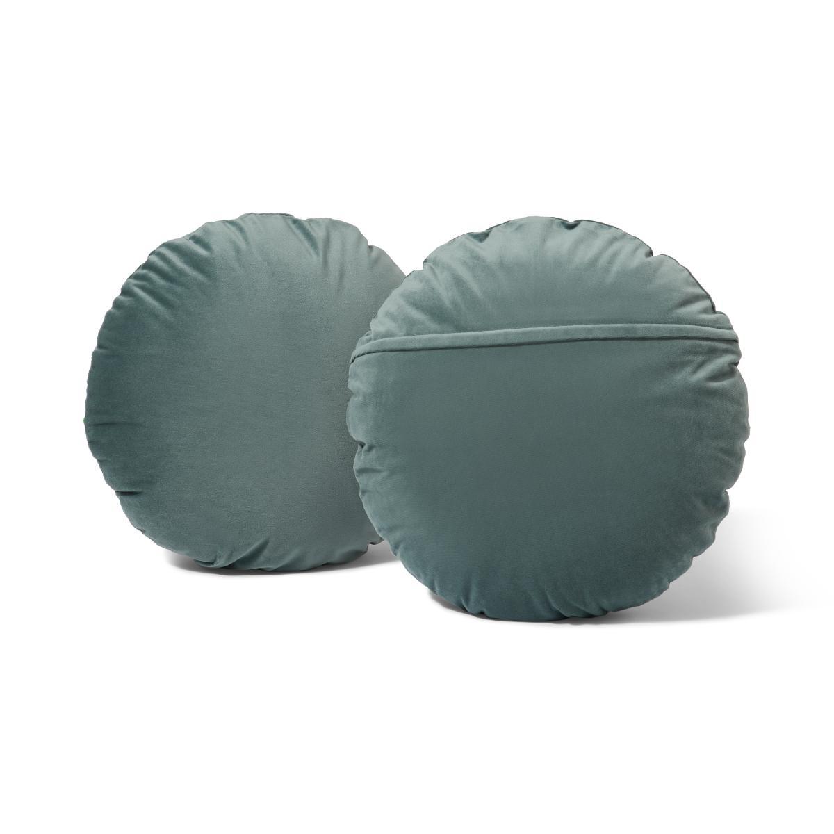 Julius Set of 2 Round Cushions, 45cm, Blue Slate – image 5