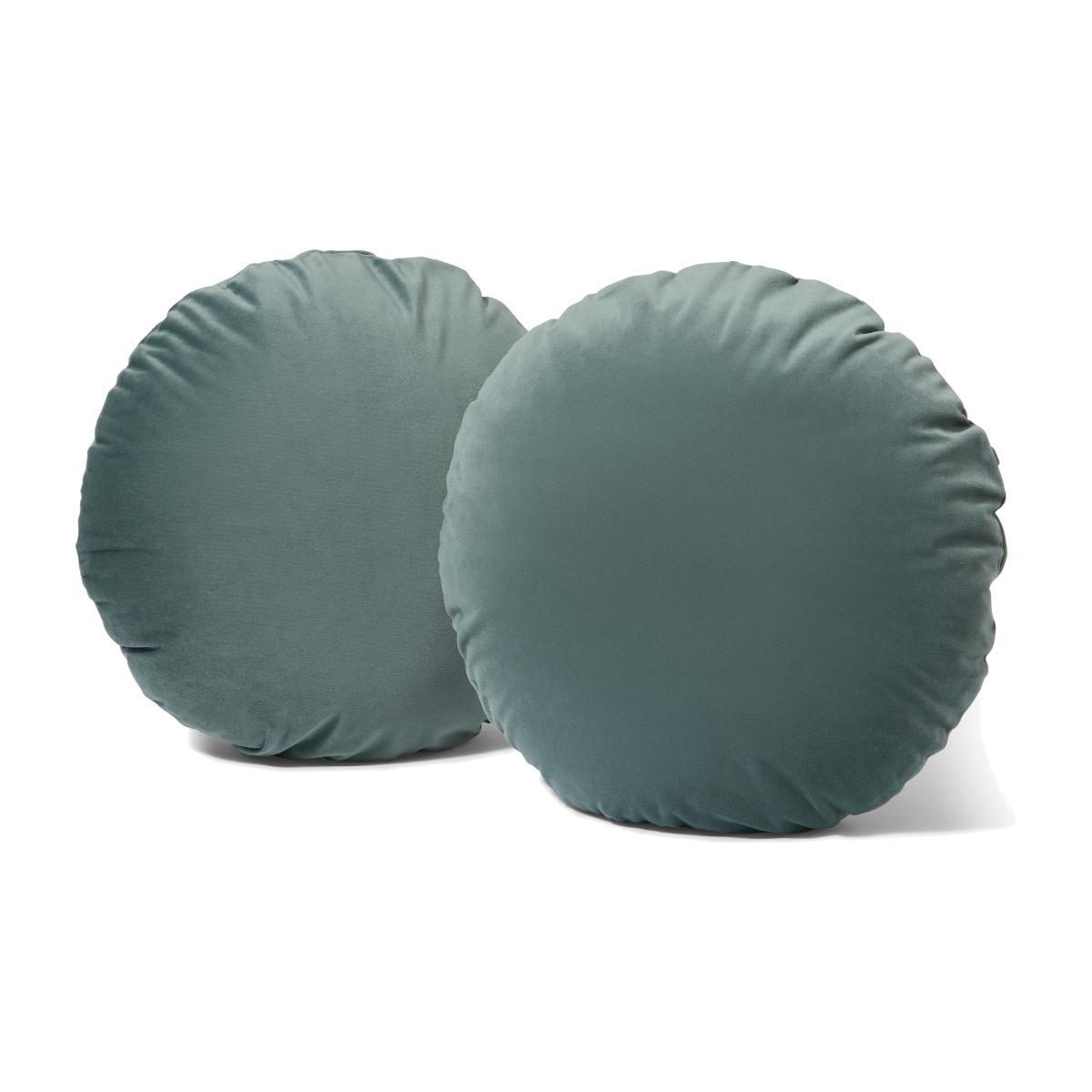 Julius Set of 2 Round Cushions, 45cm, Blue Slate – image 1