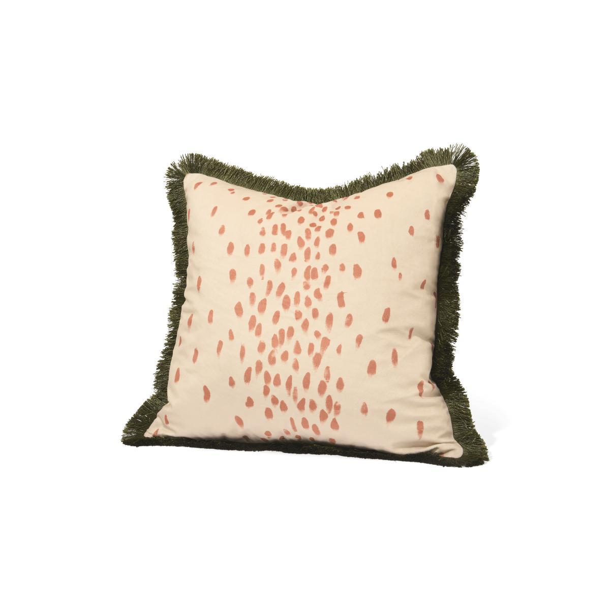 Poodle & Blonde Dalmatian Cushion, 45 x 45 cm, Cream & Pink – image 2