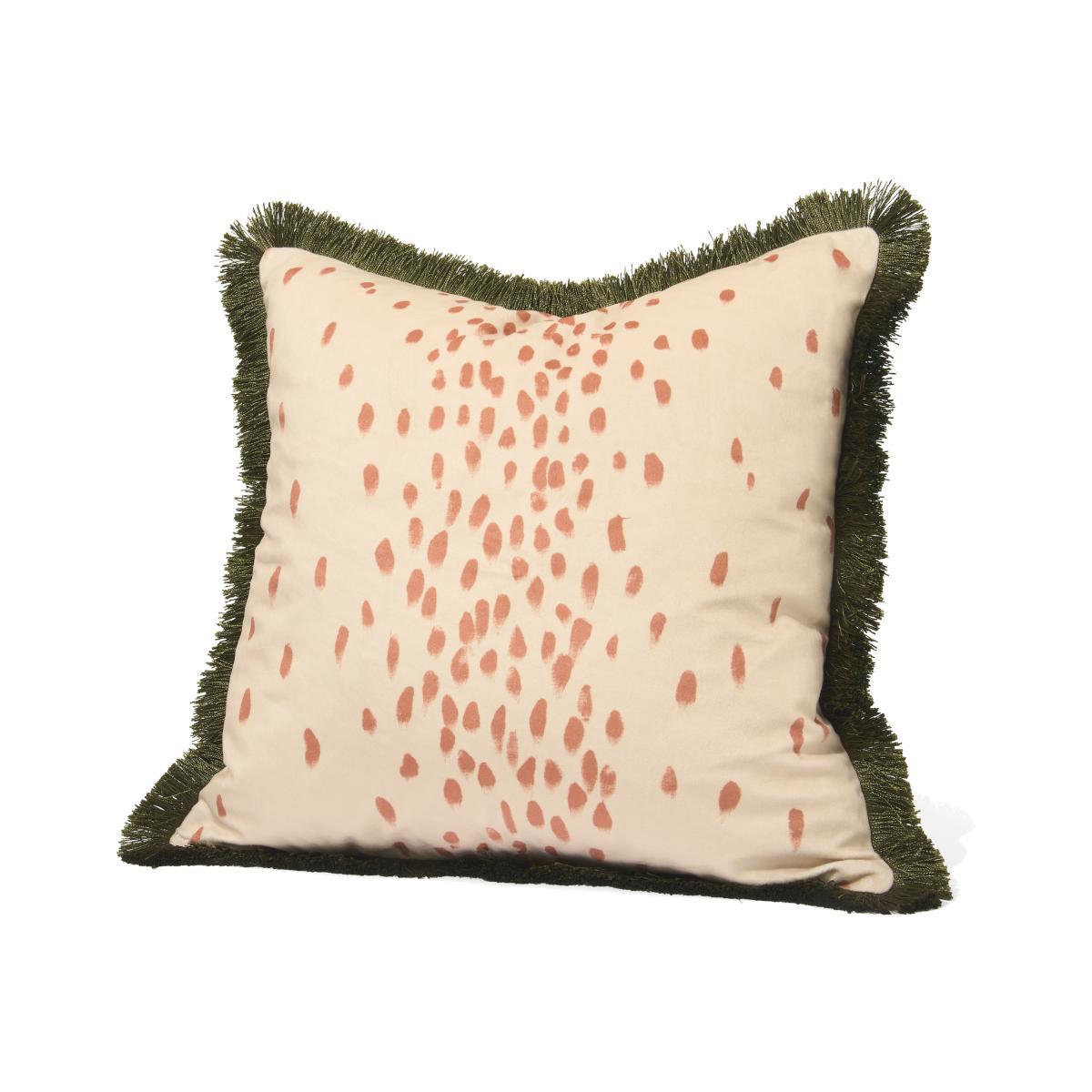 Poodle & Blonde Dalmatian Cushion, 45 x 45 cm, Cream & Pink – image 1