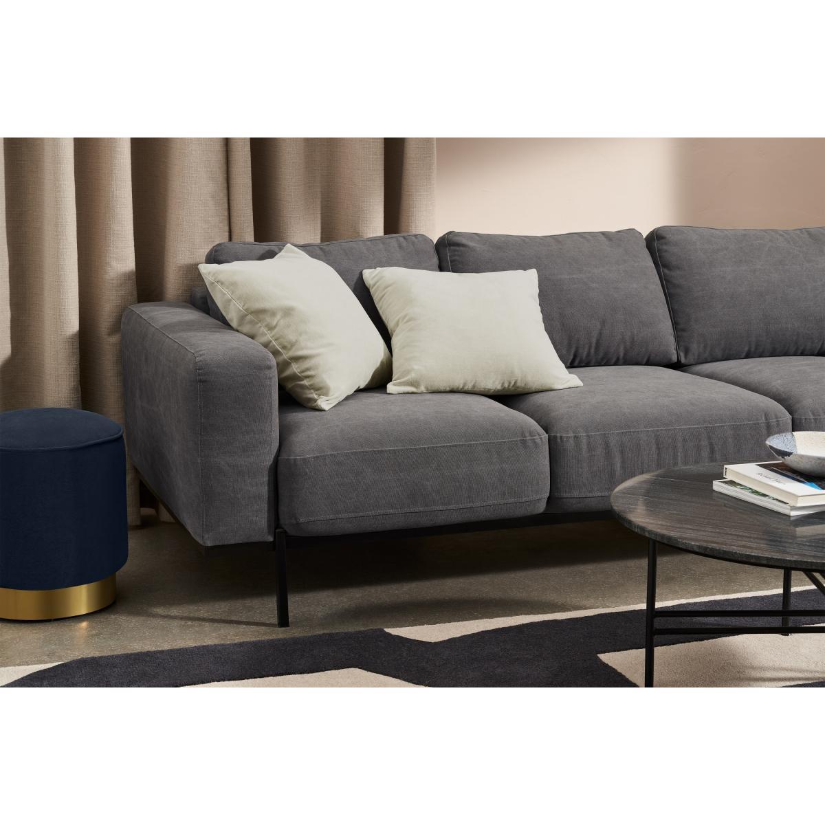 Lorna Set of 2 Velvet Cushions, 45 x 45cm, Soft Putty – image 4