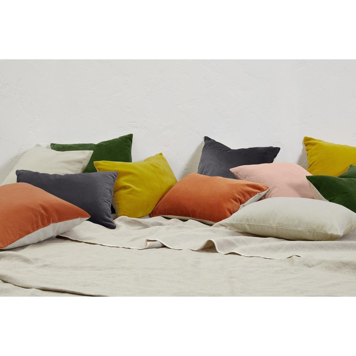Lorna Set of 2 Velvet Cushions, 45 x 45cm, Soft Putty – image 8